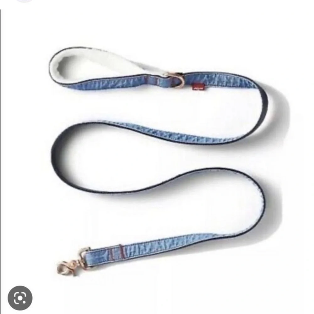 Levi 6 ft Denim & Sherpa Pet Dog Leash 6ft, NEW